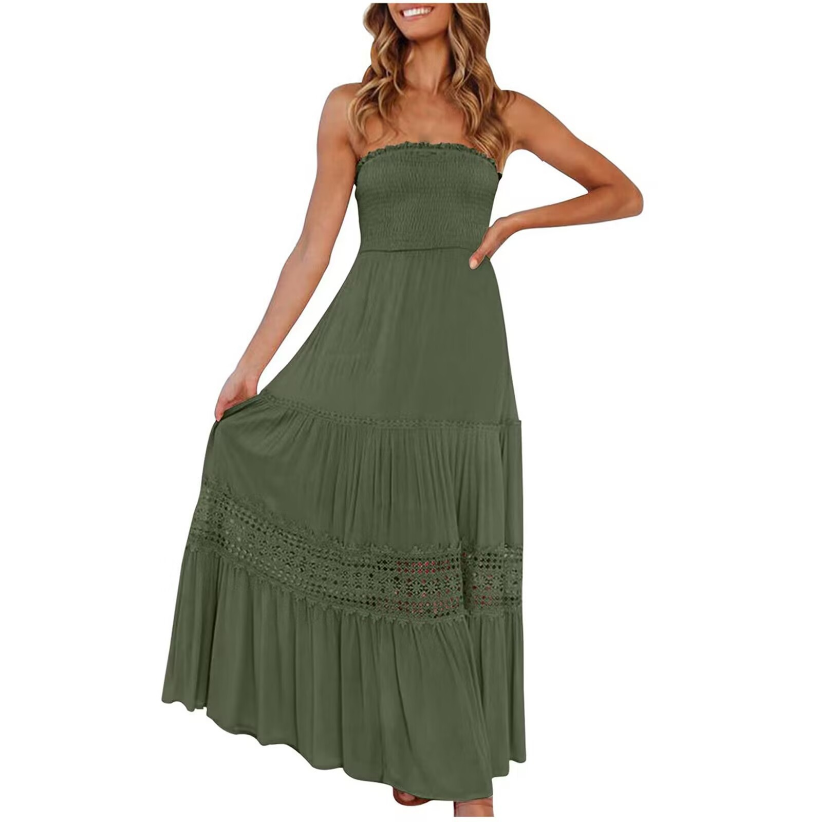 🔥Big price reduction🔥
 Strapless Lace Maxi Dress