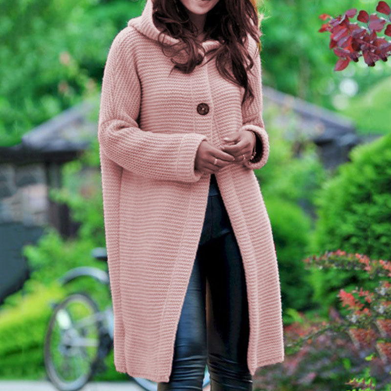 Cozy Hooded Knit Cardigan Classic