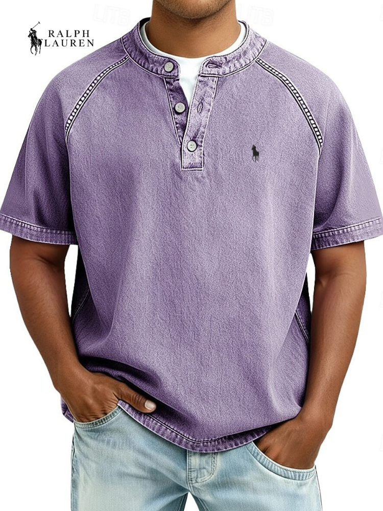 Men's Vintage Henley Polo