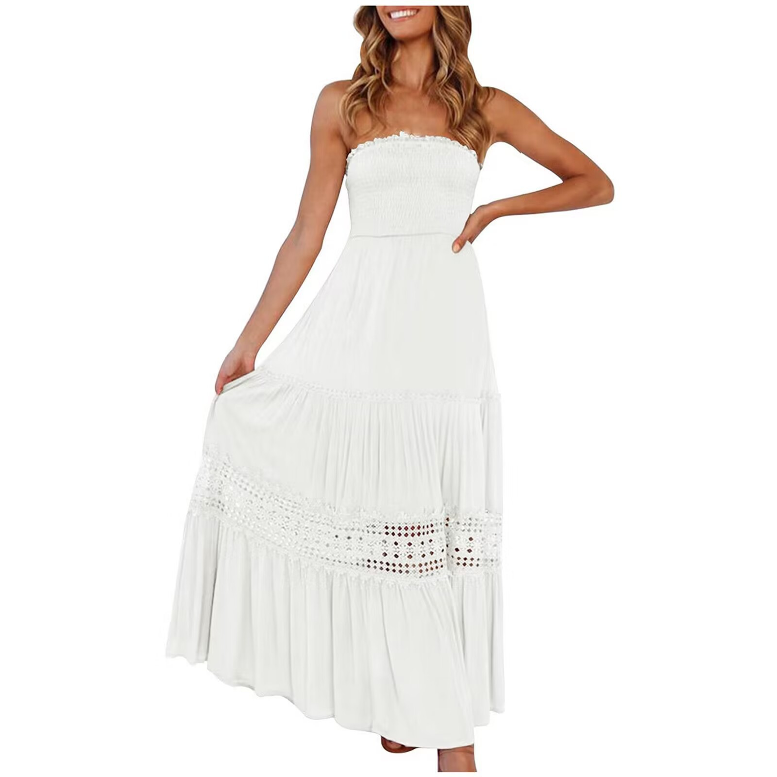 🔥Big price reduction🔥
 Strapless Lace Maxi Dress