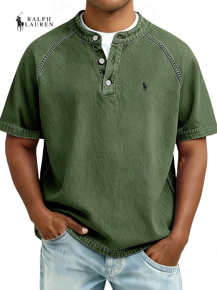 Men's Vintage Henley Polo