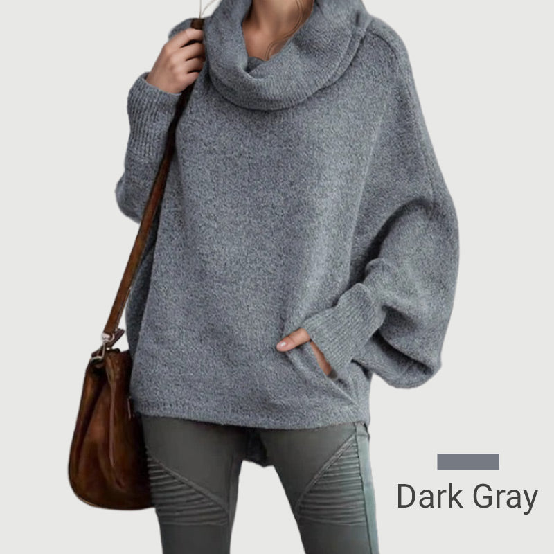 🥳Women's Batwing Cowl Neck Sweater with Pockets
