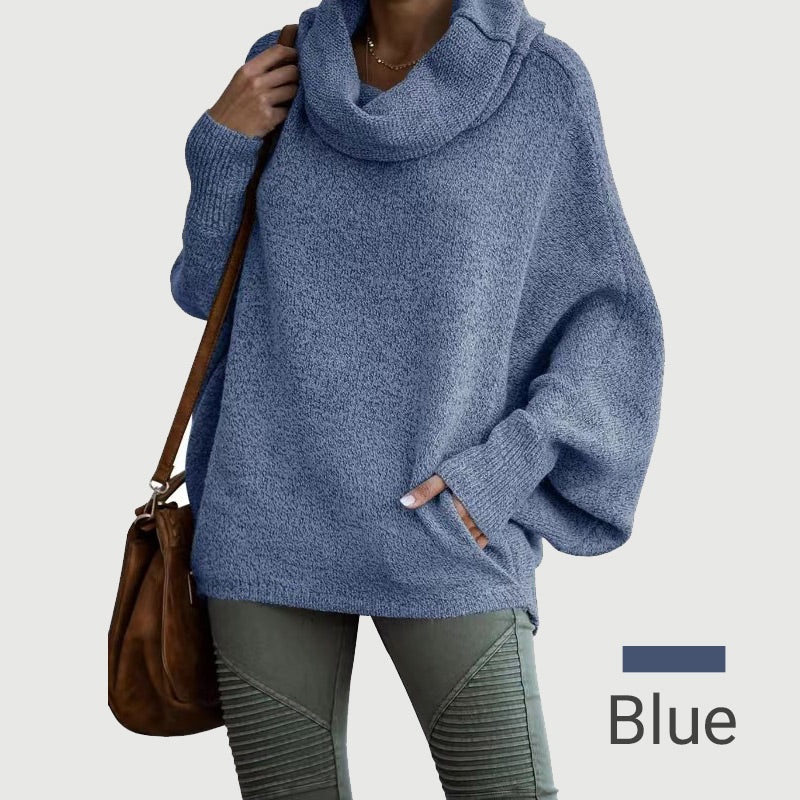 🥳Women's Batwing Cowl Neck Sweater with Pockets