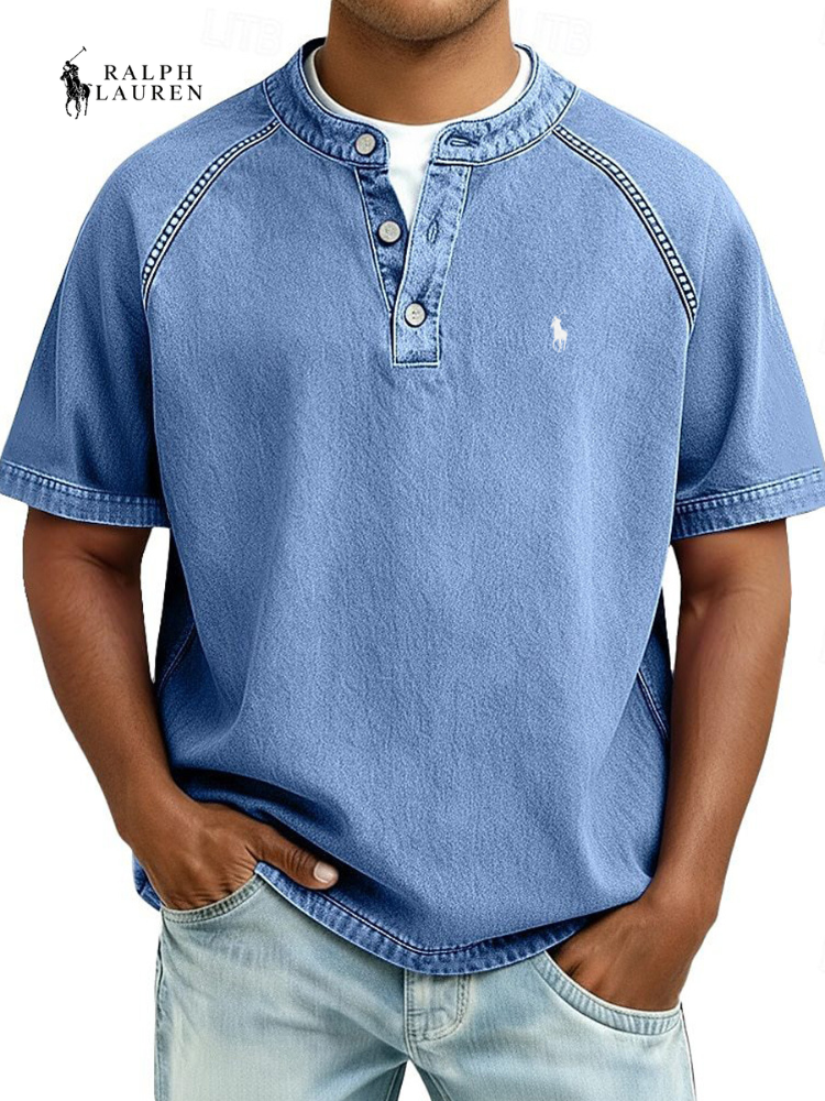 Men's Vintage Henley Polo