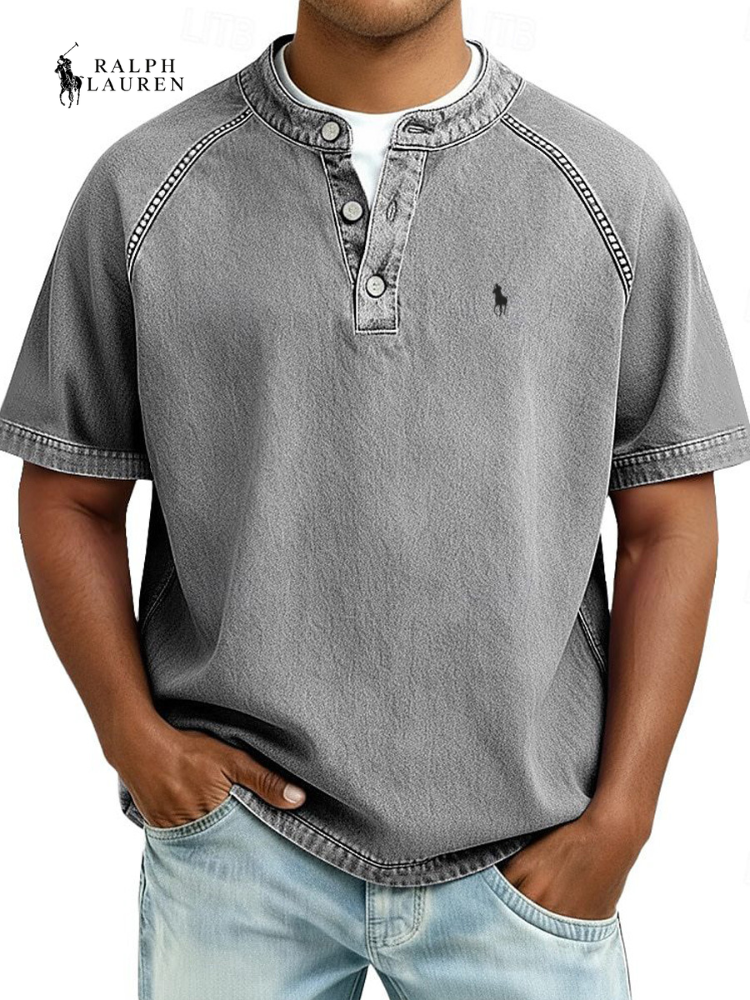 Men's Vintage Henley Polo