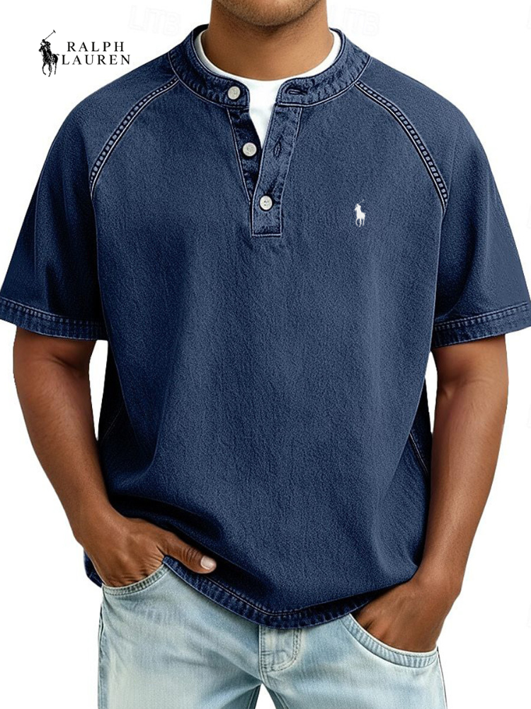 Men's Vintage Henley Polo