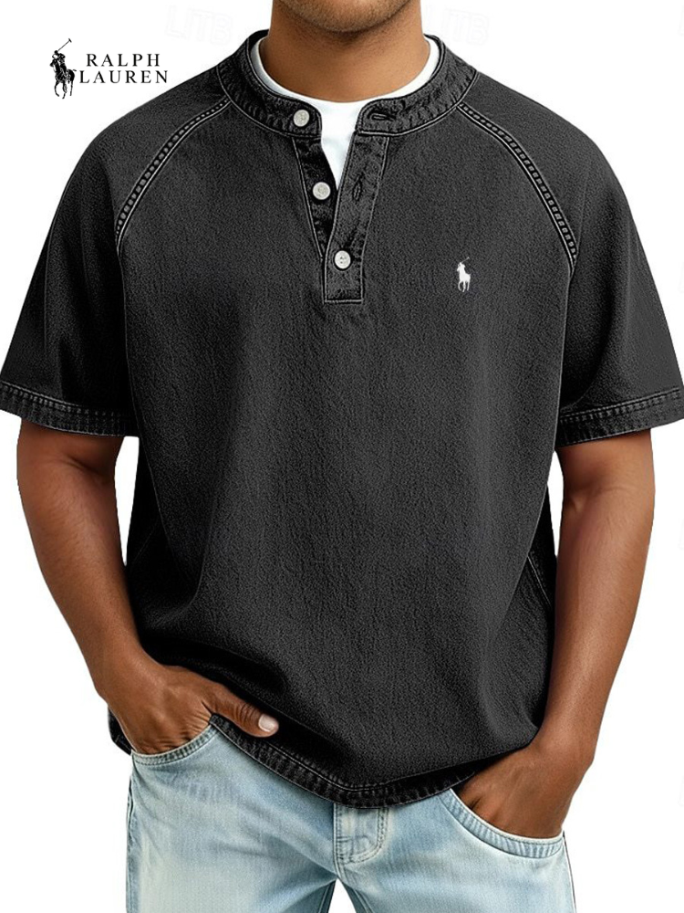 Men's Vintage Henley Polo