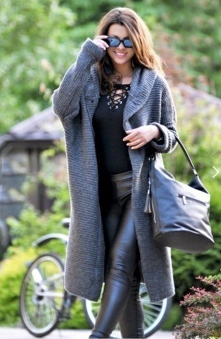 Cozy Hooded Knit Cardigan Classic
