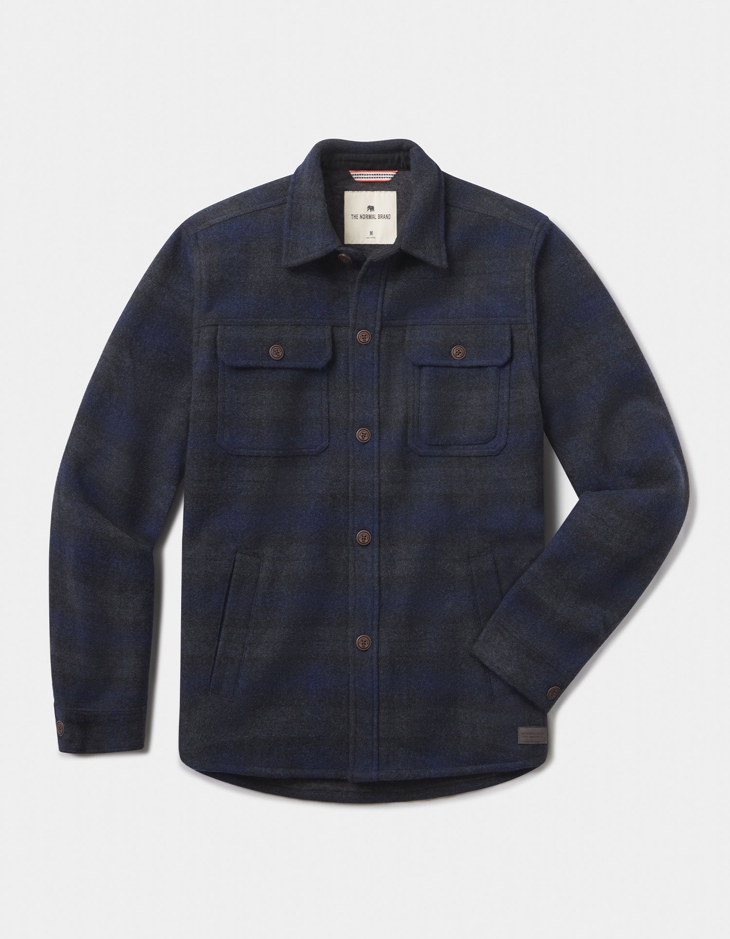 Flannel Lined Workwear Jacket in Navy Plaid