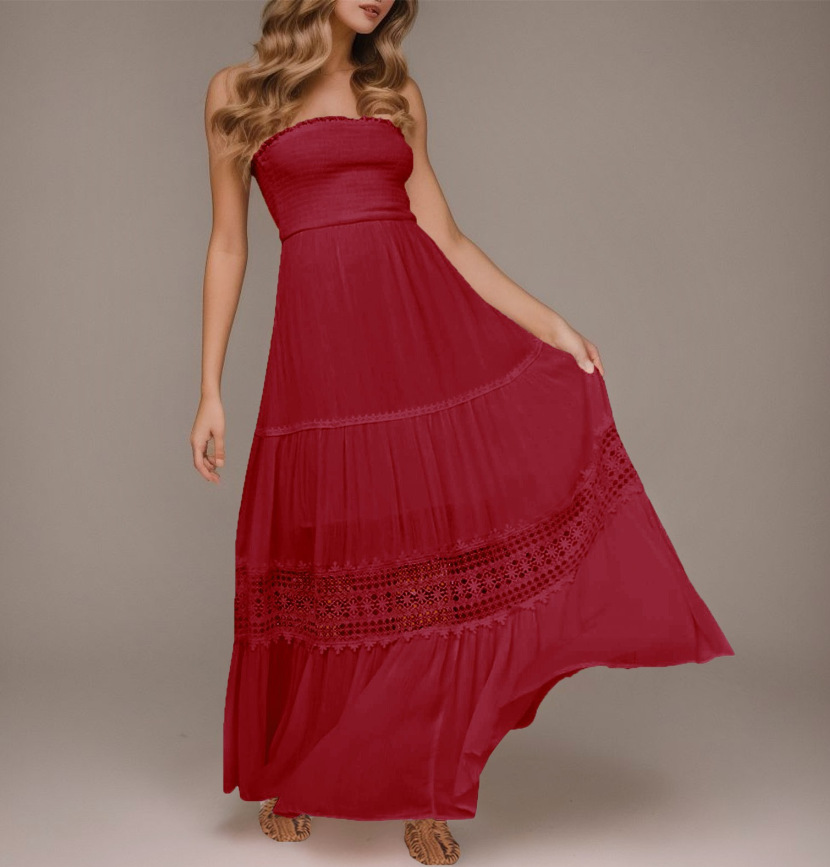 🔥Big price reduction🔥
 Strapless Lace Maxi Dress