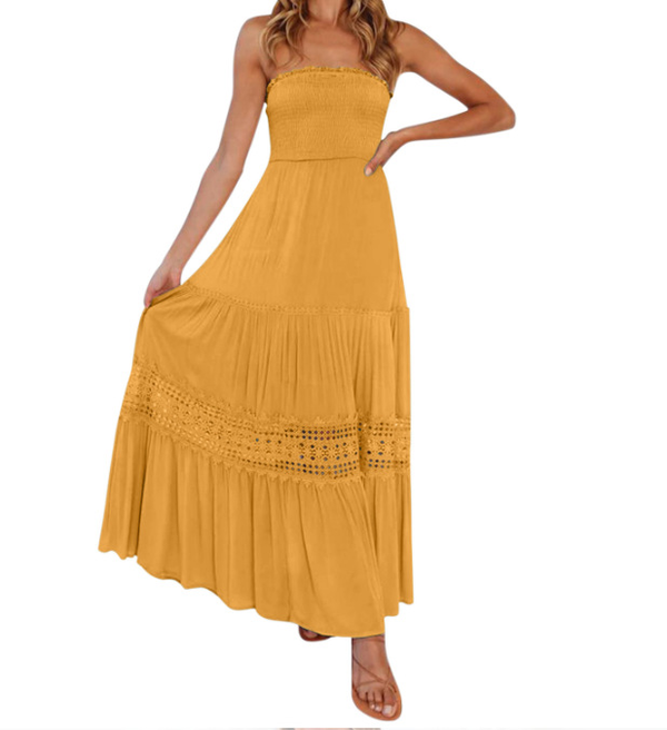 🔥Big price reduction🔥
 Strapless Lace Maxi Dress