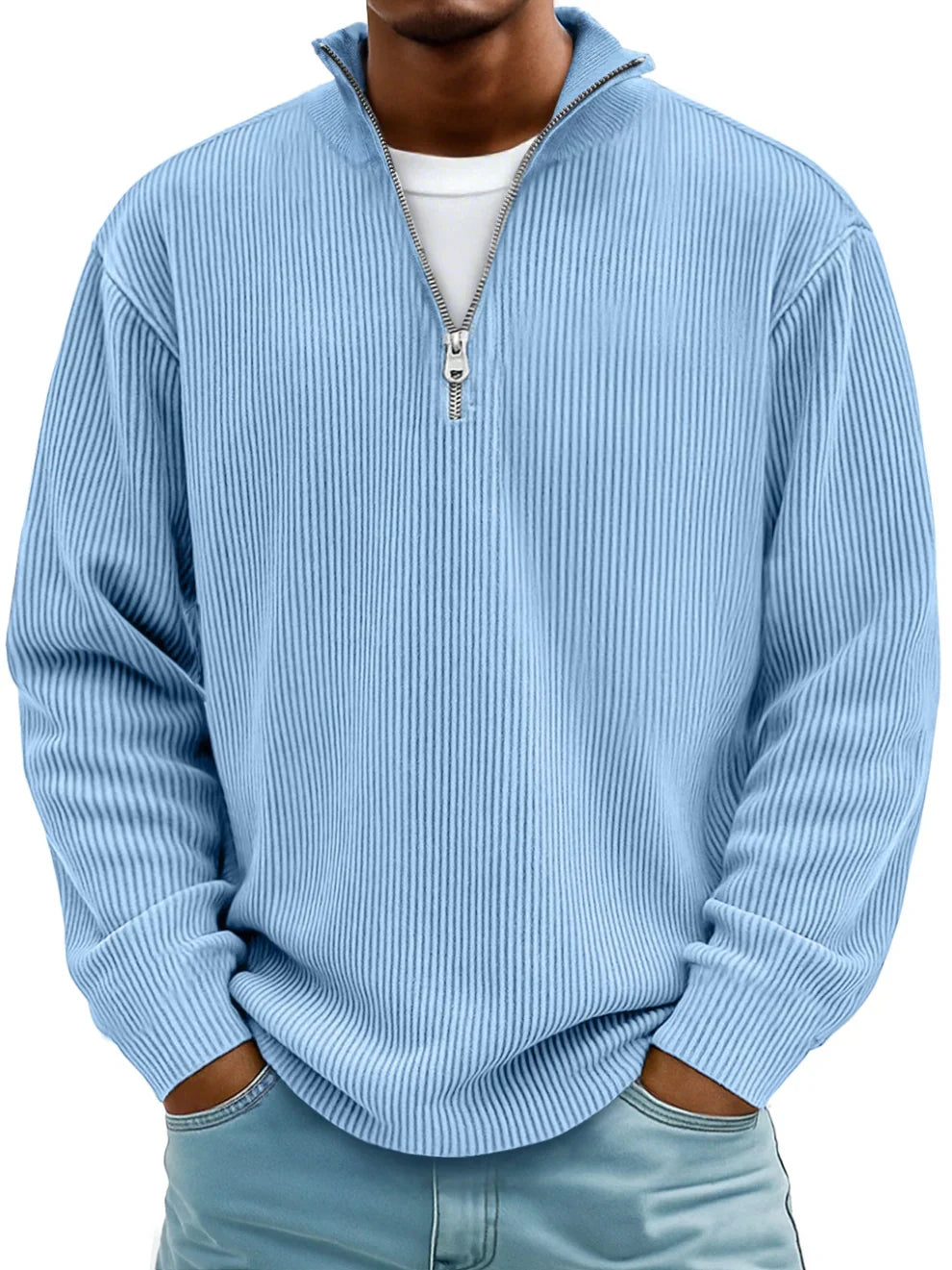 Corduroy Half-Zip Sweatshirt