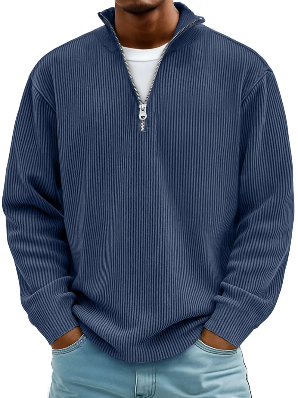 Corduroy Half-Zip Sweatshirt