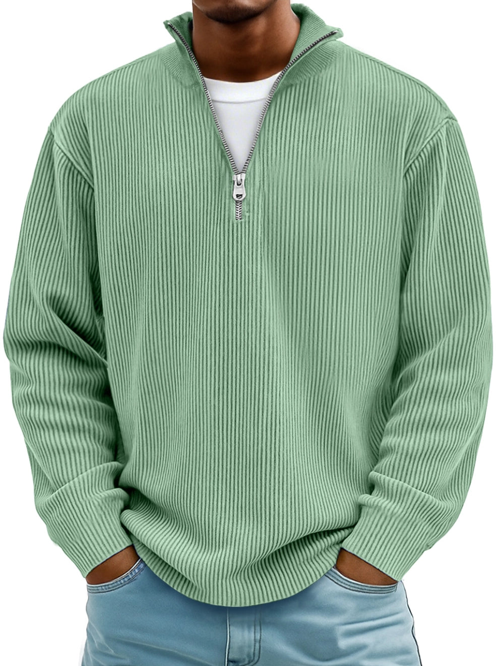 Corduroy Half-Zip Sweatshirt
