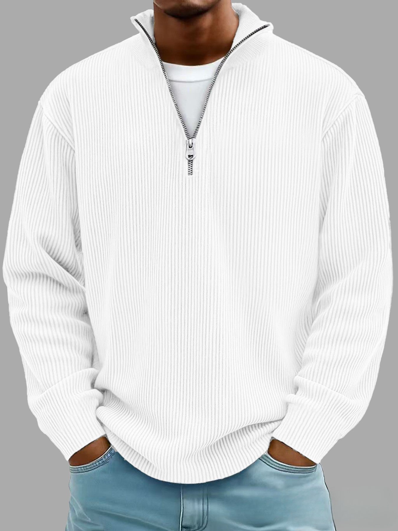 Corduroy Half-Zip Sweatshirt