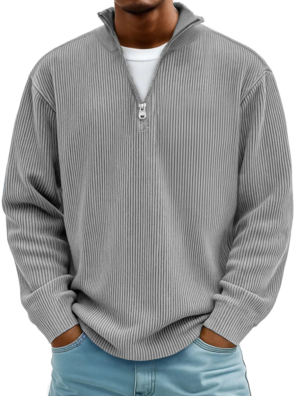 Corduroy Half-Zip Sweatshirt