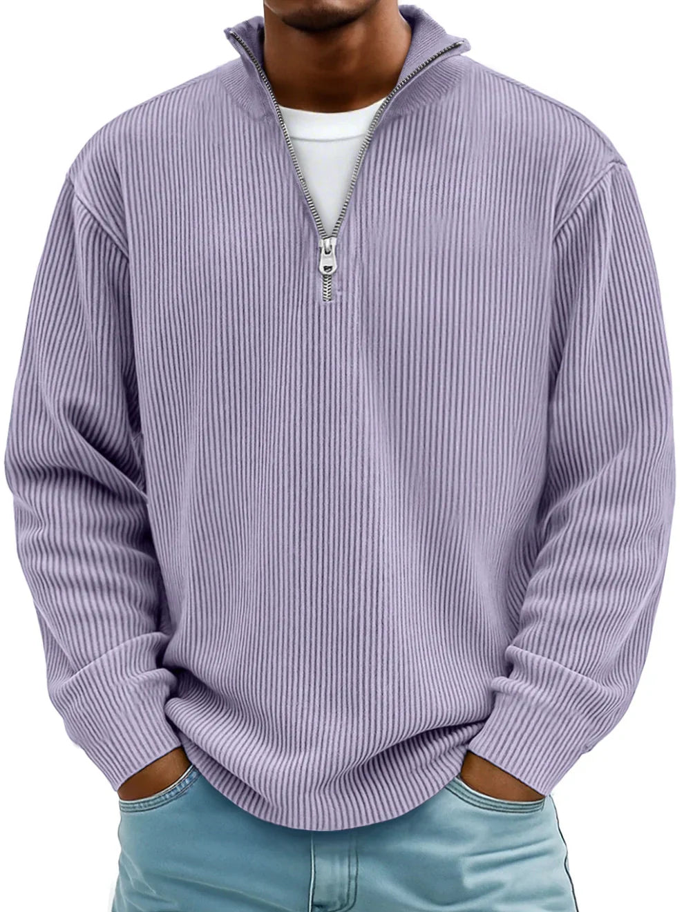 Corduroy Half-Zip Sweatshirt