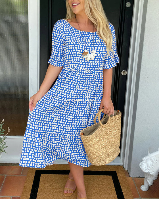 Cool Polka Dot Midi Dress
