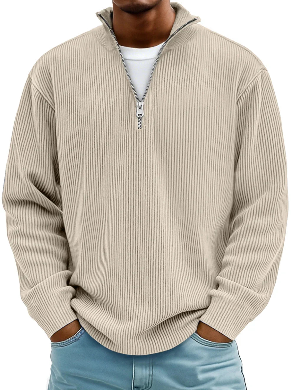 Corduroy Half-Zip Sweatshirt