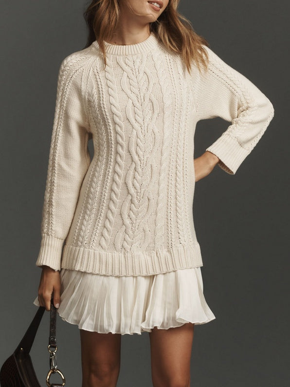Soft Knit Patchwork Mini Dress
